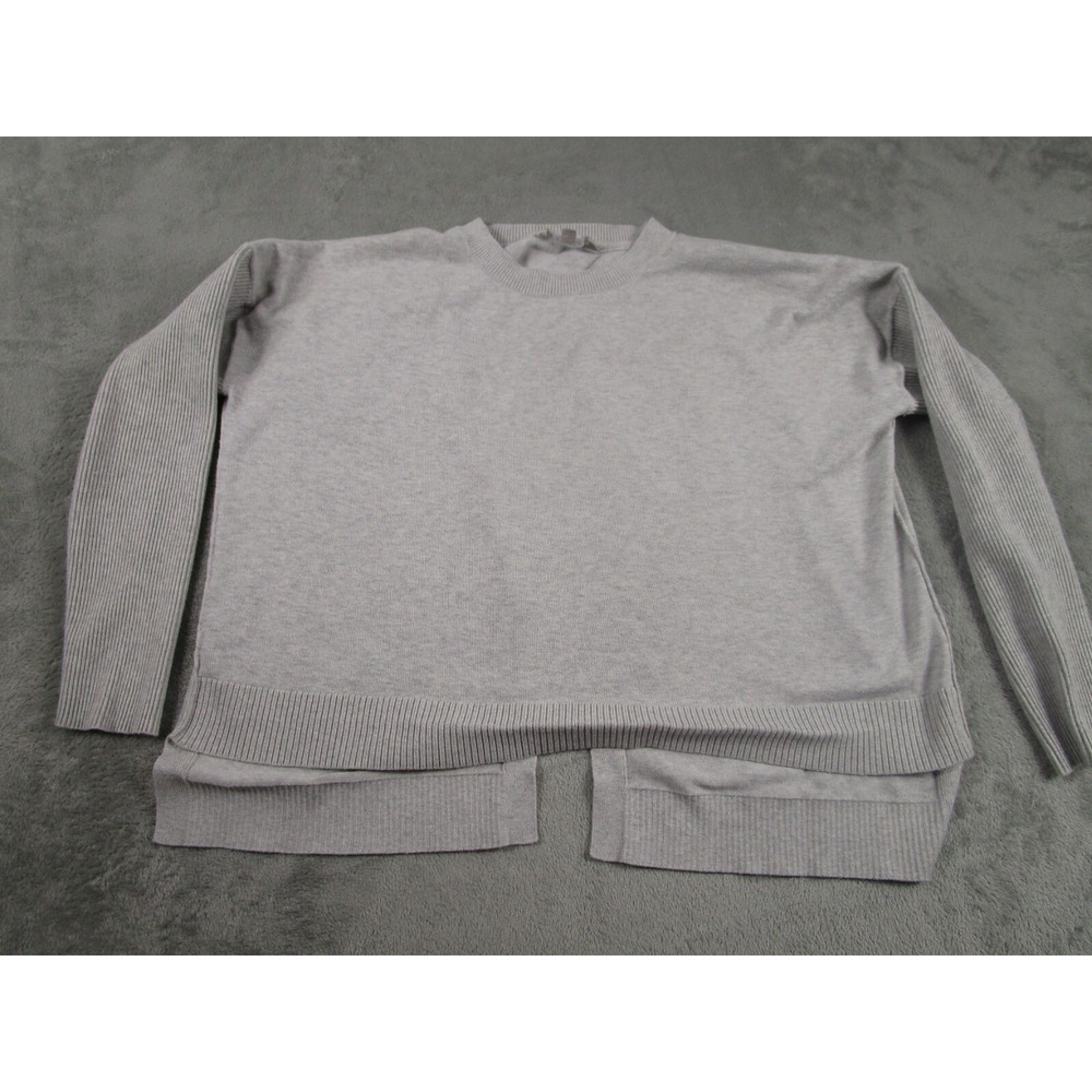 Athleta Sweater Womens Large Gray Pullover Casual Silk‎ Blend Open Back